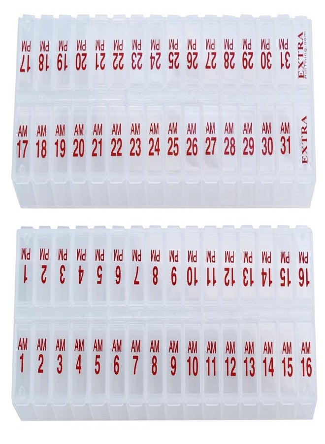 pill thing Twice-a-Day Monthly Large Pill Organizer Set - AM and PM Medication Organizer for the Entire Month. Set Contains 2 Organizers for 1 Month. (New STAY-TIGHT Lids) - Image 1